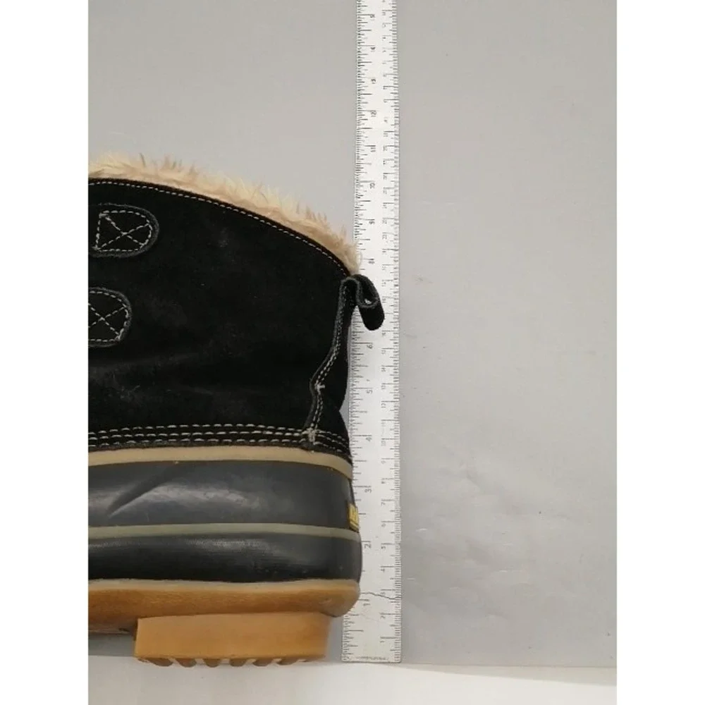 Khombu Boots Womens Blaire Black 9 Winter Shoe Steel Shank Suede Sherpa Lining